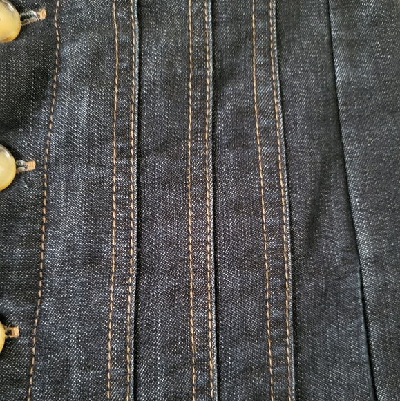 Xetra Pleated Exposed Button Front Wide Leg Denim Pants Size 38/XXS - Picture 4 of 16